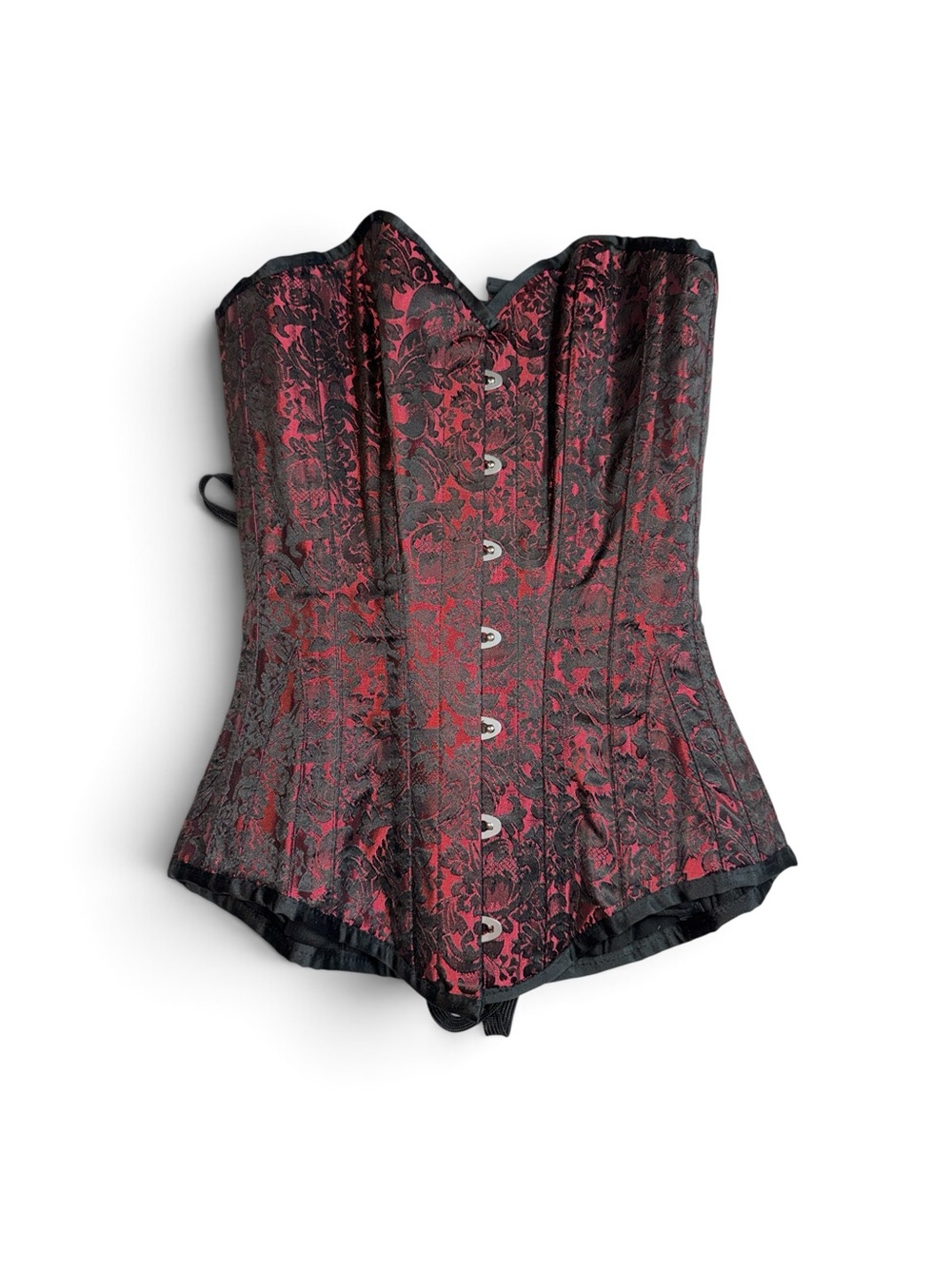 Corset Story Size 22 Red Black Brocade Lace Up Gothic Corset NWT